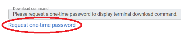 Request one-time password